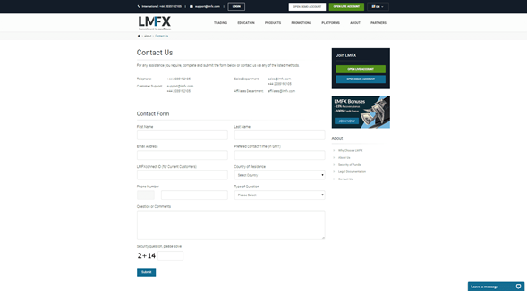 Soporte al Cliente de LMFX
