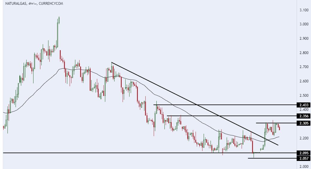 الرسم البياني اليومي للغاز الطبيعي