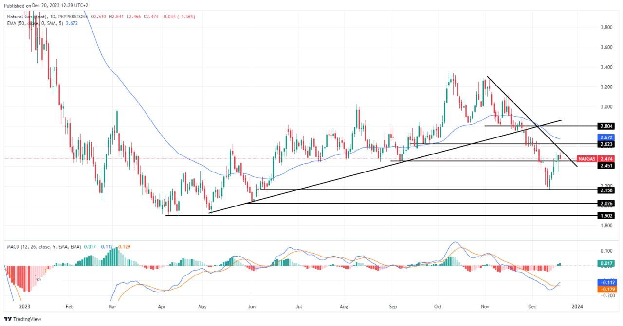 سعر الغاز الطبيعي على الإطار الزمني اليومي