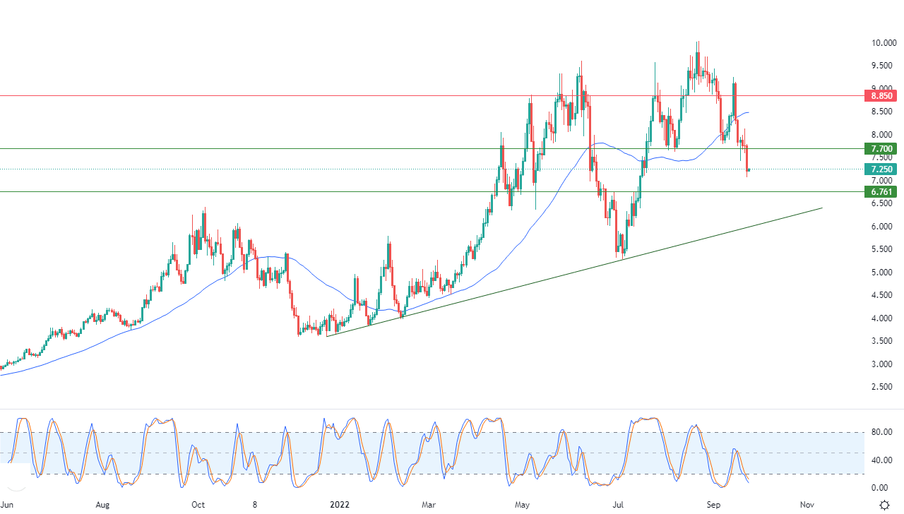الرسم البياني اليومي للغاز الطبيعي