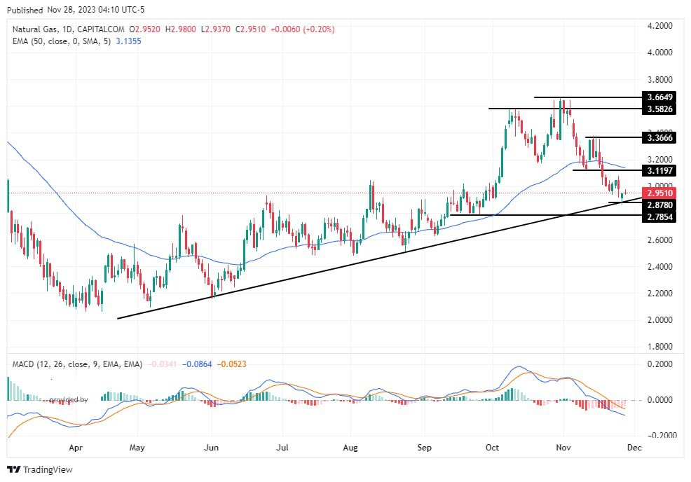 سعر الغاز الطبيعي على الإطار الزمني اليومي سعر الغاز الطبيعي على الإطار الزمني اليومي