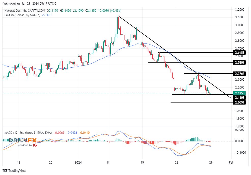 سعر الغاز الطبيعي على الإطار الزمني اليومي سعر الغاز الطبيعي على الإطار الزمني اليومي