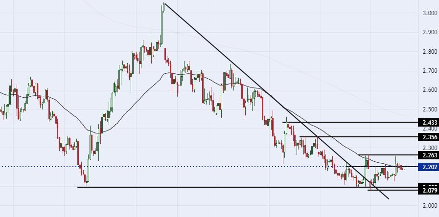 الرسم البياني اليومي للغاز الطبيعي