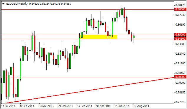NZDUSD Haftalık Grafik - 18 ağustos 2014