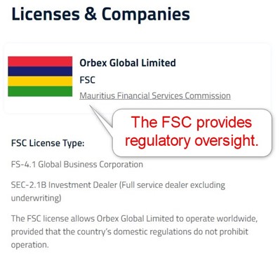 Orbex FSC Regulation
