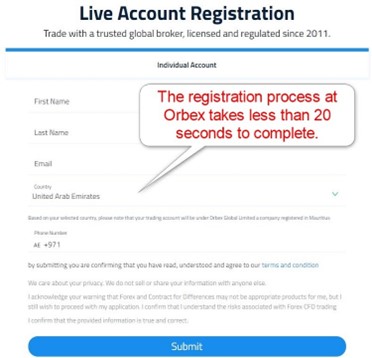 Orbex Account Opening