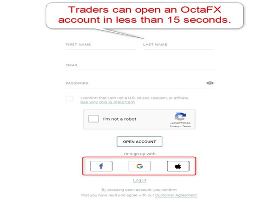 OctaFX Account Opening 
