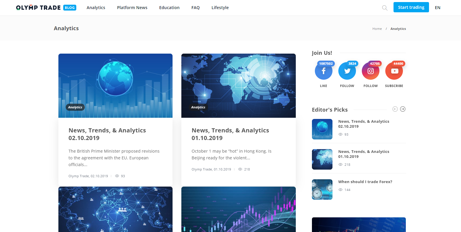 OlympTrade Market News