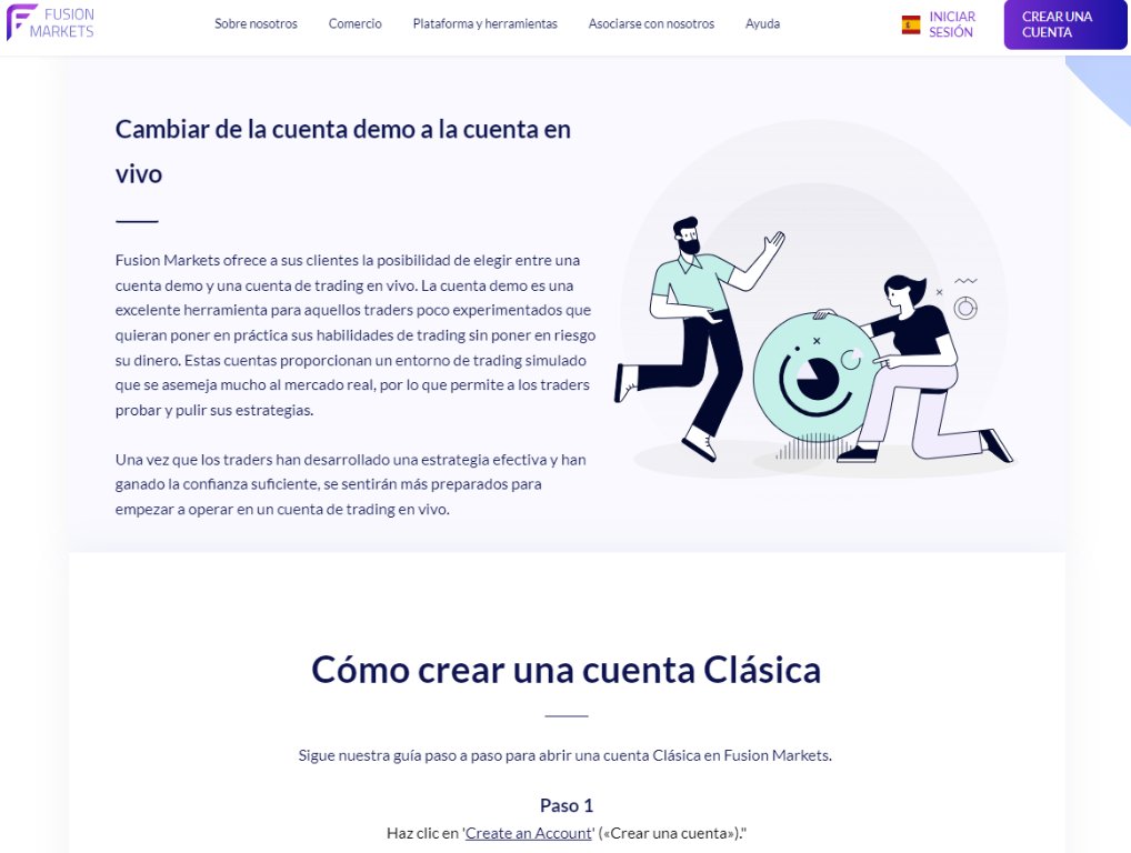 Apertura de una Cuenta en Fusion Markets