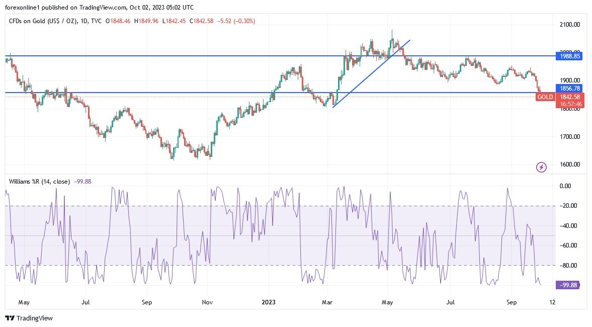 Gráfico del Análisis Técnico XAU/USD 