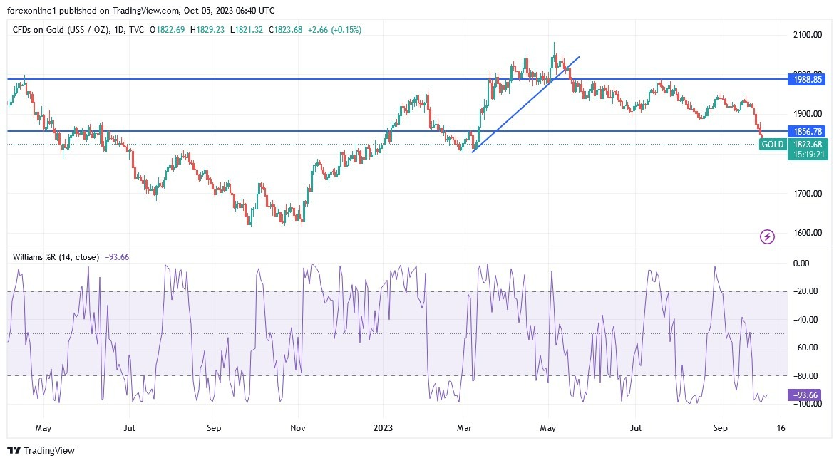 Gráfico del Análisis Técnico XAU/USD Gráfico del Análisis Técnico XAU/USD