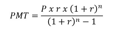 Pago Constante (PMT) en un Préstamo o Anualidad