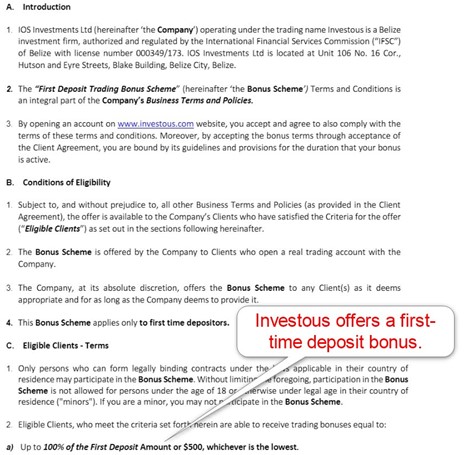 Investous Deposit Bonus Investous Deposit Bonus