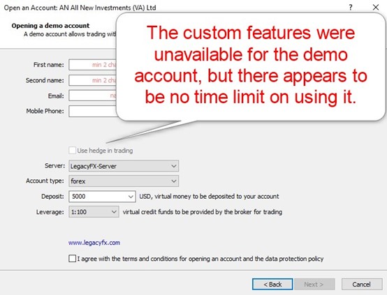 LegacyFX Demo Account LegacyFX Demo Account