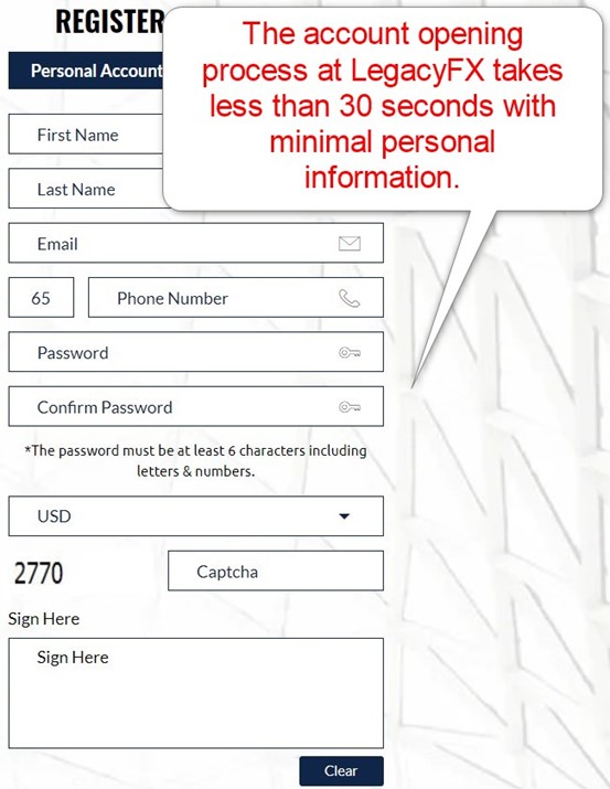 LegacyFX Account Opening LegacyFX Account Opening