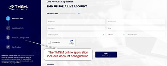 TMGM Account Opening Step 1 TMGM Account Opening Step 1
