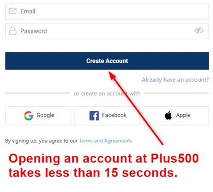 Plus500 Account Opening 