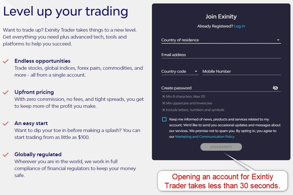 Exinity Trader Account Opening Exinity Trader Account Opening