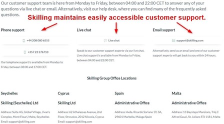 servicio de atención de Skilling