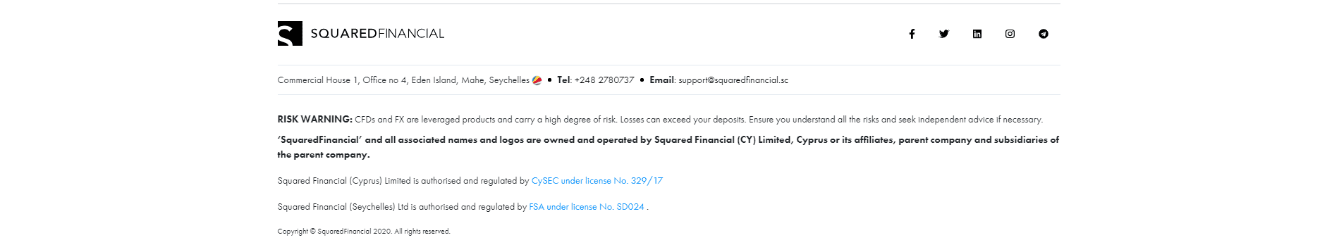 Supervisión CySec Squared Financial