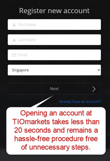 TIOmarkets Account Opening TIOmarkets Account Opening