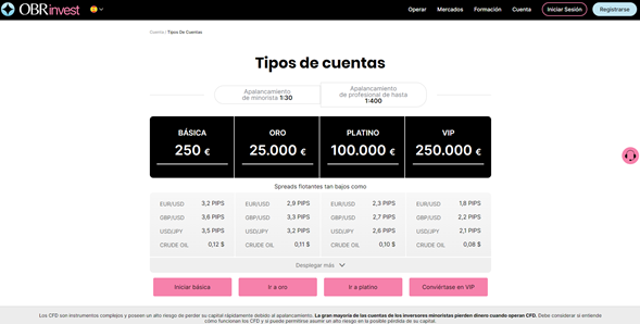Tipos de cuenta - OBRinvest Tipos de cuenta - OBRinvest