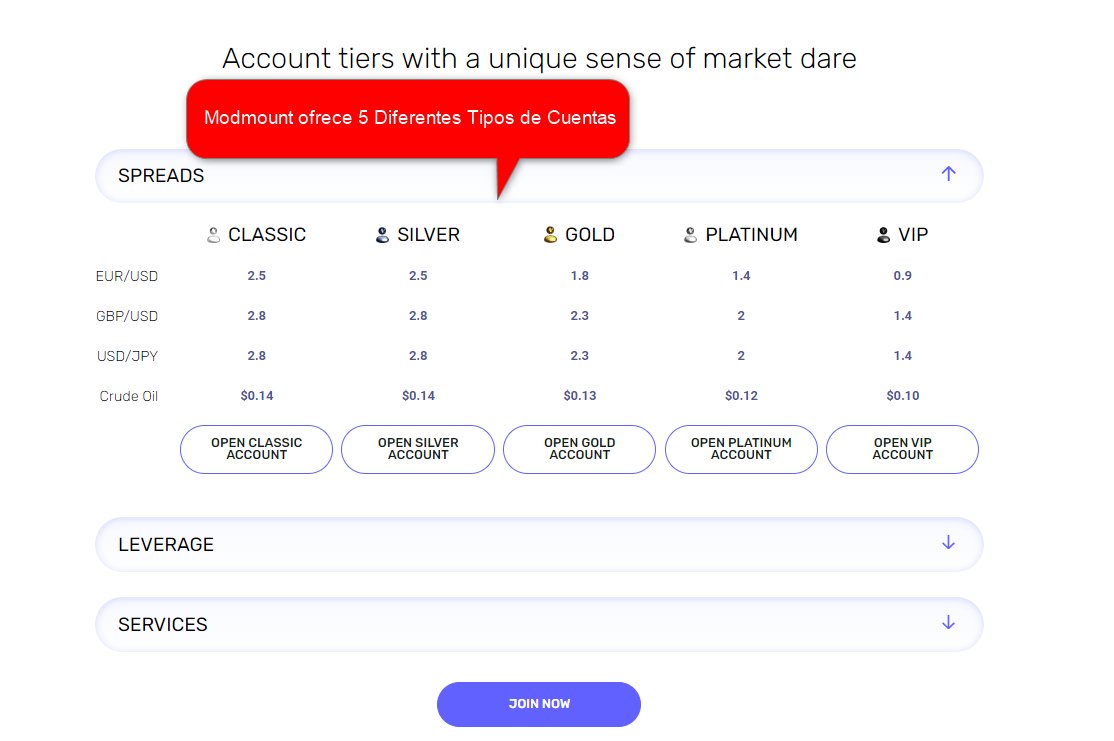 Tipos de Cuenta de ModMount en 2024 Tipos de Cuenta de ModMount en 2024
