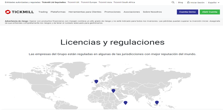 Regulación de Tickmill Regulación de Tickmill
