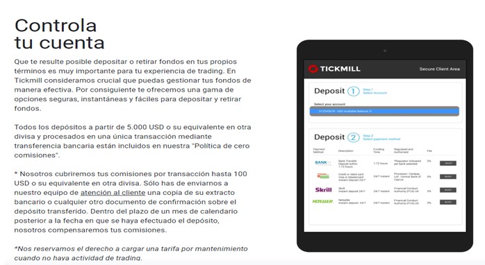 Depositos YRetiros de Tickmill Depositos YRetiros de Tickmill