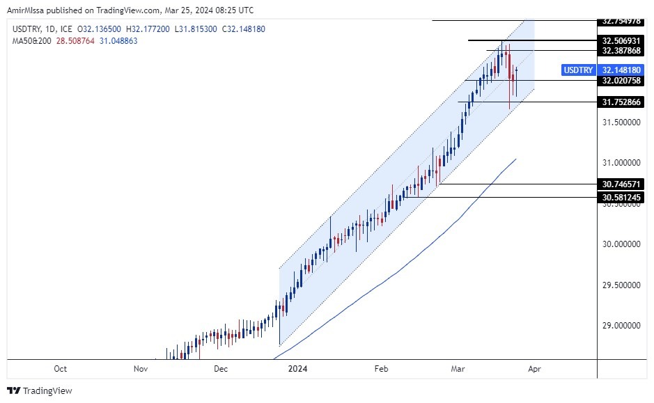 USD/TRY Forecast Today- 25/3: Lira Inflation Drop (graph)