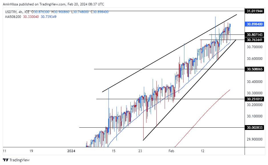 الرسم البياني لزوج الليرة التركية/الدولار الأمريكي الرسم البياني لزوج الليرة التركية/الدولار الأمريكي