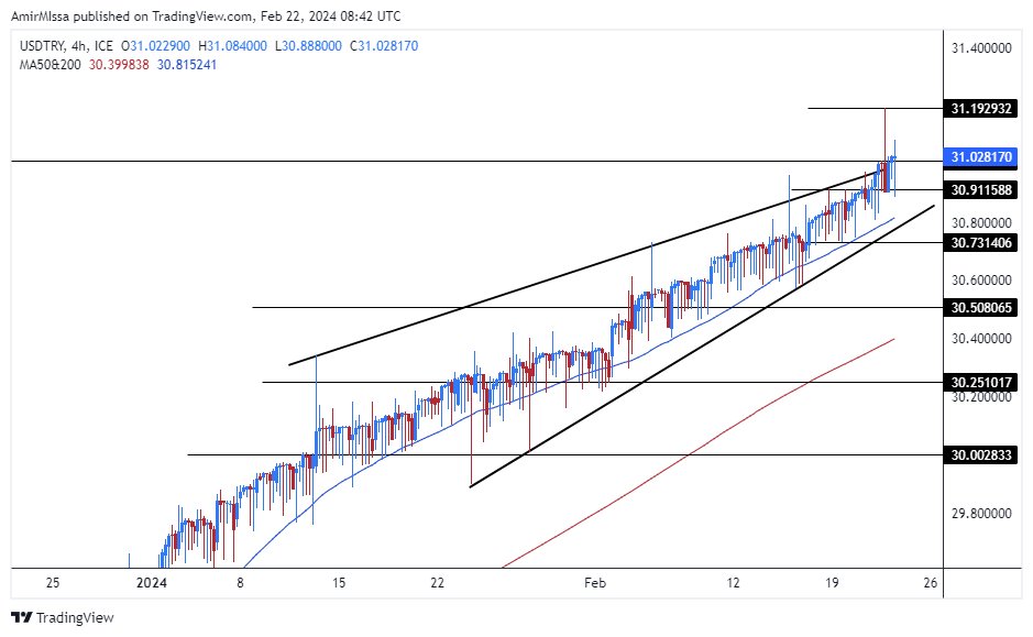 الرسم البياني لزوج الليرة التركية/الدولار الأمريكي الرسم البياني لزوج الليرة التركية/الدولار الأمريكي
