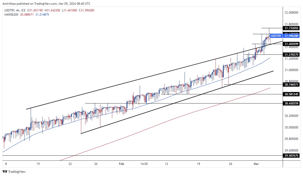 الرسم البياني لزوج الليرة التركية/الدولار الأمريكي الرسم البياني لزوج الليرة التركية/الدولار الأمريكي