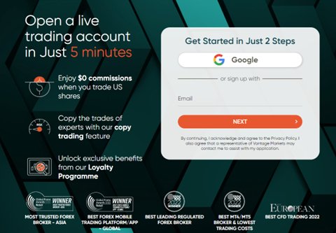 Vantage FX - Abrir una Cuenta