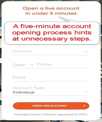 Vantage Account Opening  Vantage Account Opening