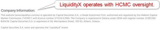 LiquidityX Regulatory License LiquidityX Regulatory License