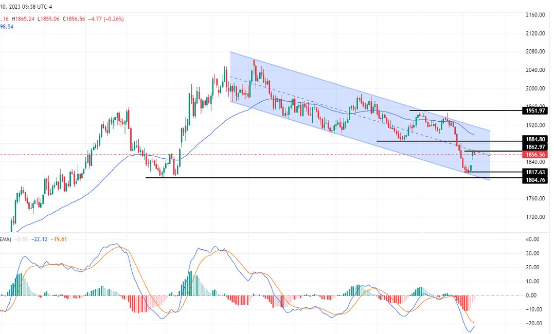 الرسم البياني لتحليل الذهب اليوم على الإطار الزمني لليوم الرسم البياني لتحليل الذهب اليوم على الإطار الزمني لليوم