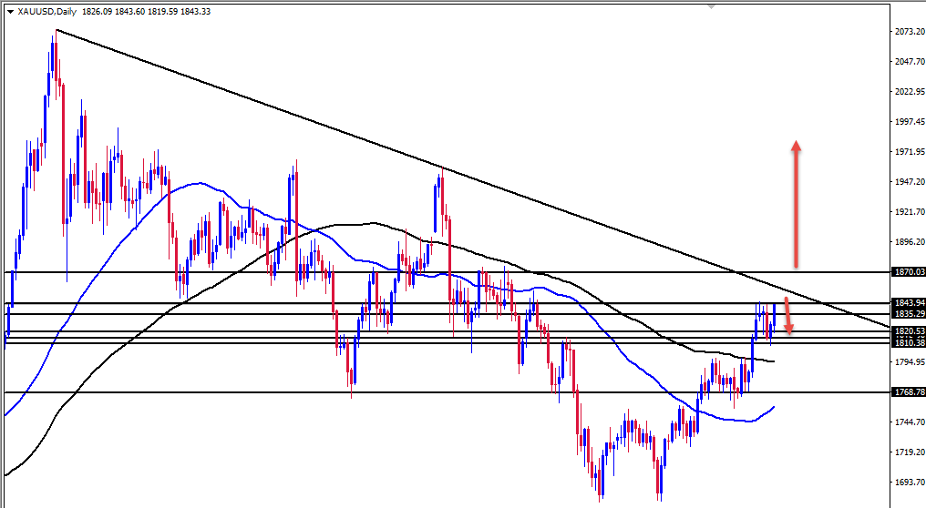 الرسم البياني الأسبوعي للذهب