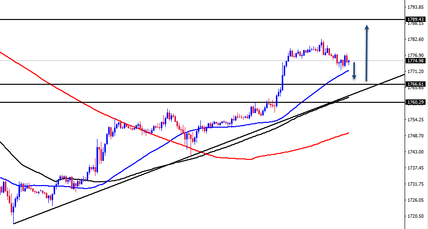 الرسم البياني اليومي للذهب