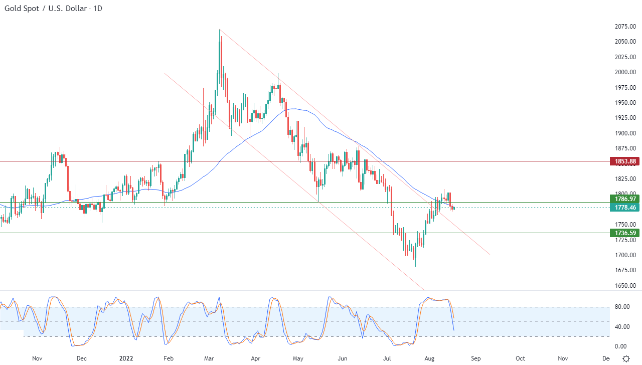 الرسم البياني اليومي للذهب الرسم البياني اليومي للذهب
