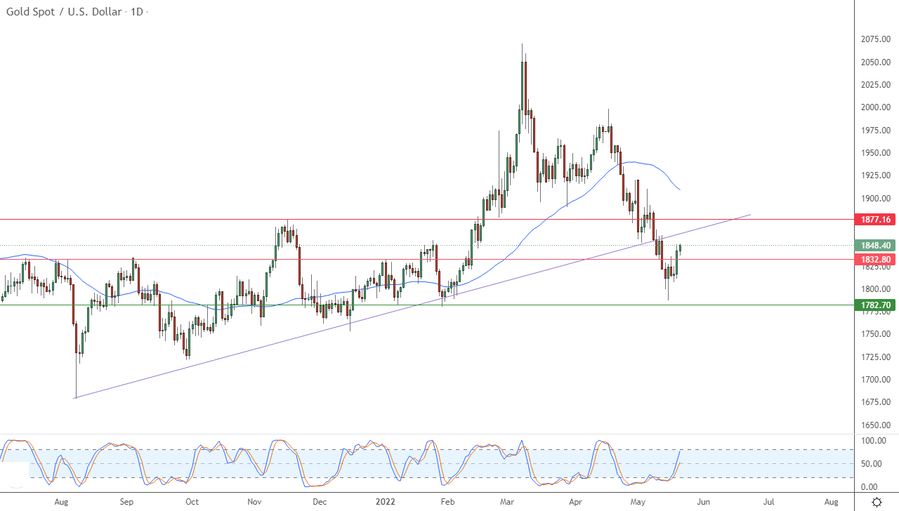 الرسم البياني اليومي للذهب الرسم البياني اليومي للذهب