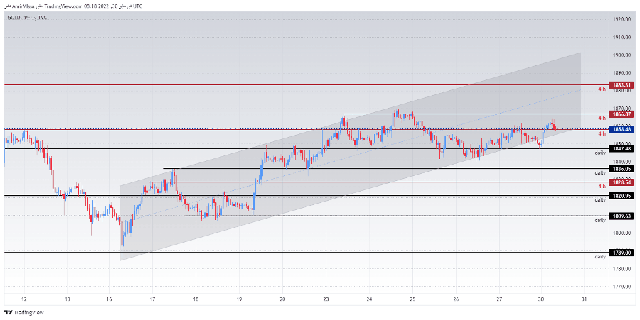 الرسم البياني اليومي للذهب