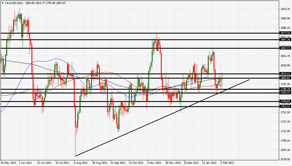 الرسم البياني اليومي للذهب