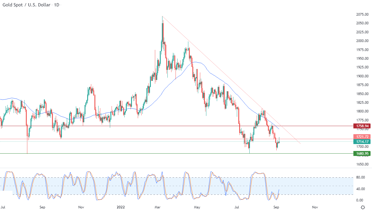الرسم البياني اليومي للذهب الرسم البياني اليومي للذهب