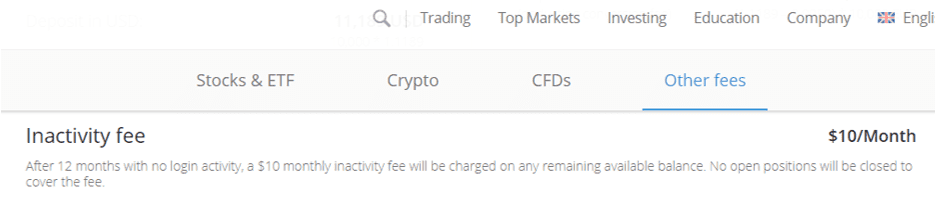 Inactivity Fees Inactivity Fees