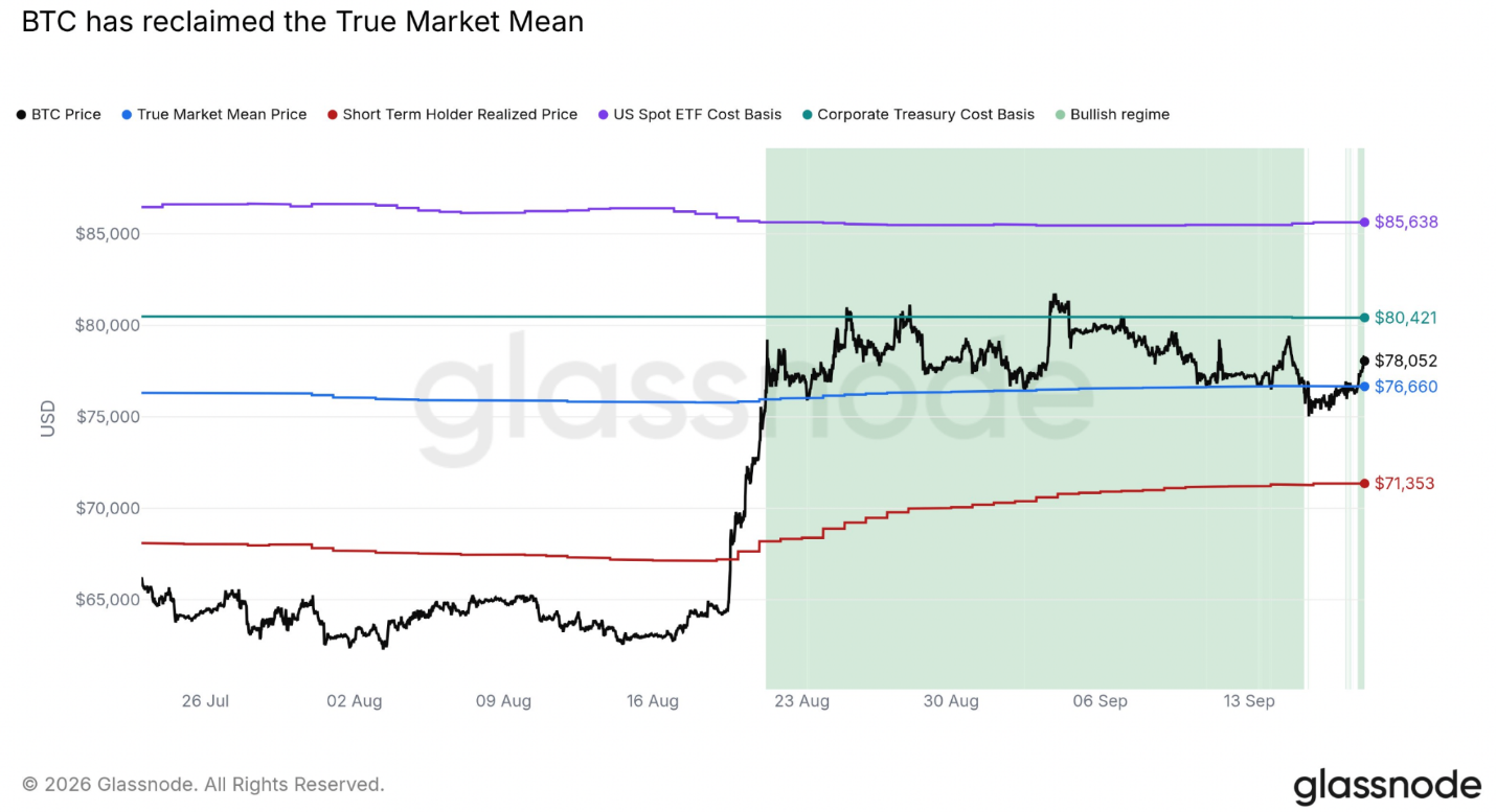 Bitcoin True Market Mean. Source: Glassnode
