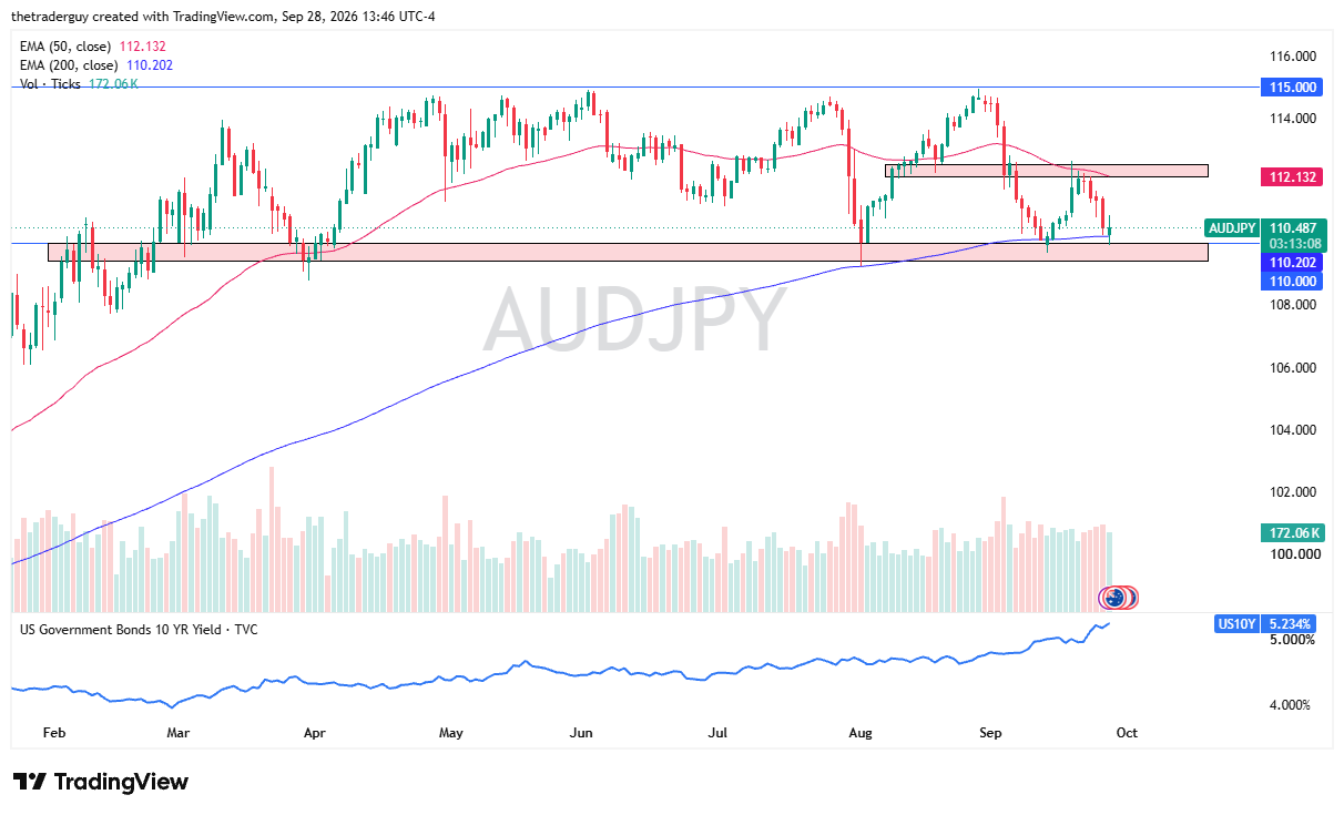 AUD/JPY daily chart